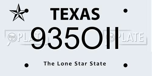 935OII Texas License Plate