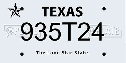 935T24 Texas License Plate