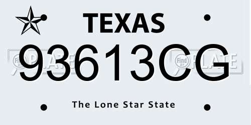93613CG Texas License Plate