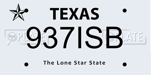 937ISB Texas License Plate