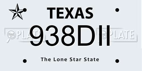 938DII Texas License Plate