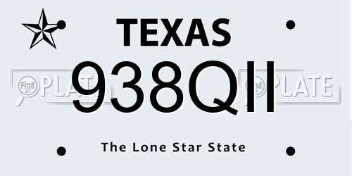 938QII Texas License Plate