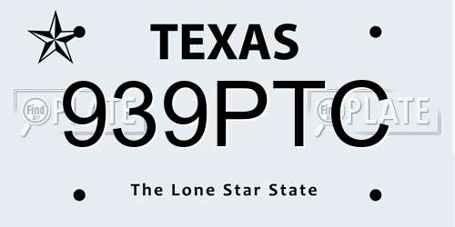 939PTC Texas License Plate