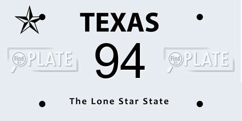 94 Texas License Plate