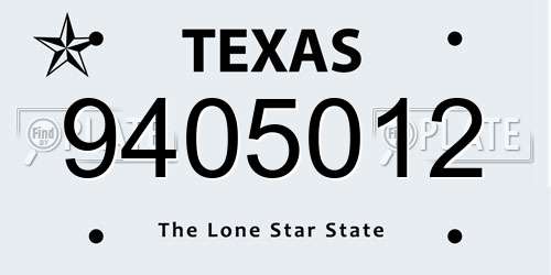 9405012 Texas License Plate