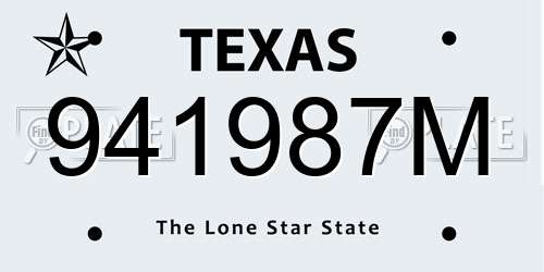 941987M Texas License Plate