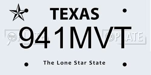 941MVT Texas License Plate