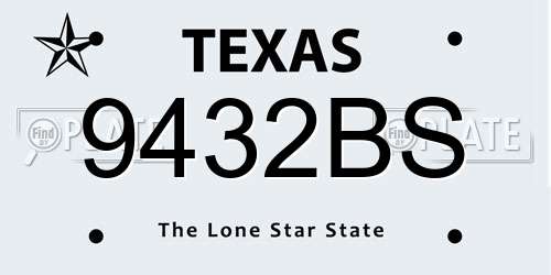 9432BS Texas License Plate