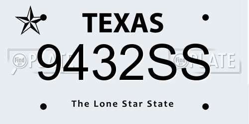 9432SS Texas License Plate