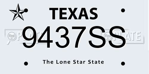 9437SS Texas License Plate