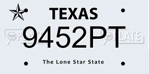 9452PT Texas License Plate