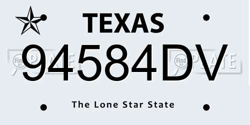 94584DV Texas License Plate