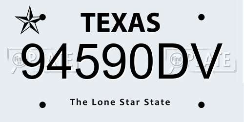 94590DV Texas License Plate