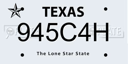 945C4H Texas License Plate
