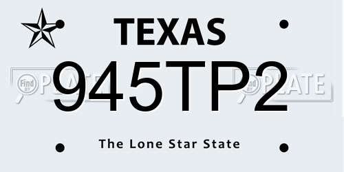 945TP2 Texas License Plate