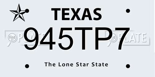 945TP7 Texas License Plate