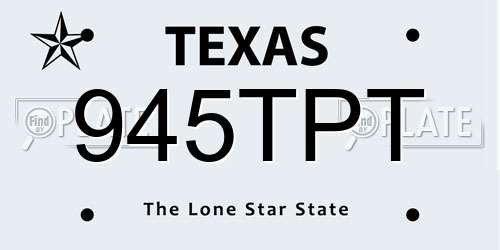 945TPT Texas License Plate