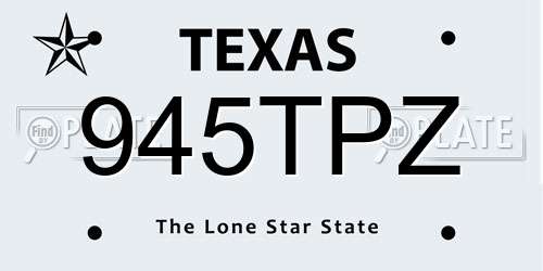 945TPZ Texas License Plate