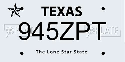 945ZPT Texas License Plate