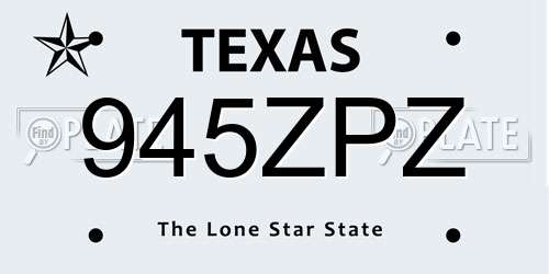945ZPZ Texas License Plate