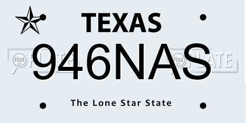 946NAS Texas License Plate