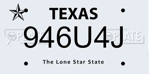 946U4J Texas License Plate