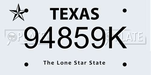 94859K Texas License Plate