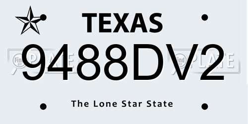 9488DV2 Texas License Plate