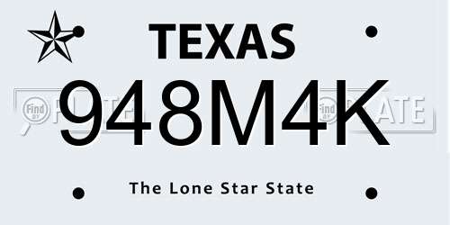 948M4K Texas License Plate
