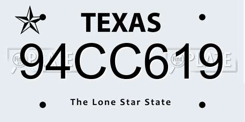 94CC619 Texas License Plate