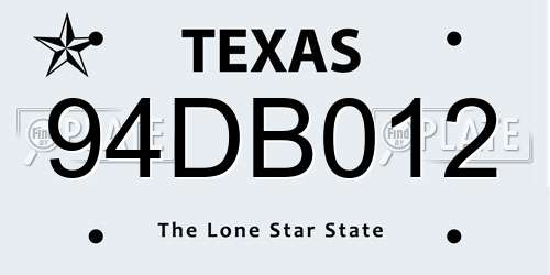 94DB012 Texas License Plate