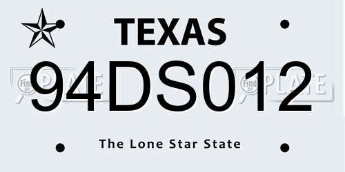 94DS012 Texas License Plate