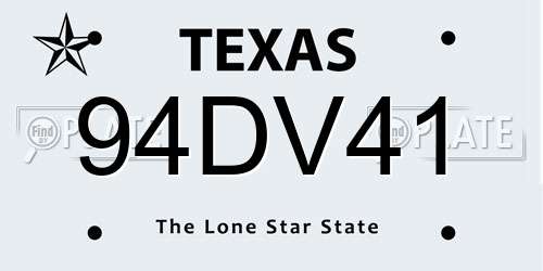 94DV41 Texas License Plate