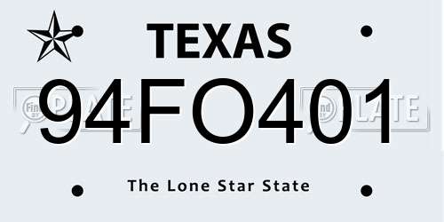 94FO401 Texas License Plate