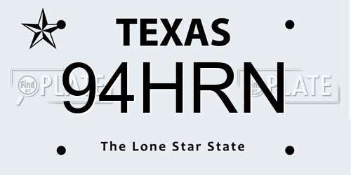 94HRN Texas License Plate