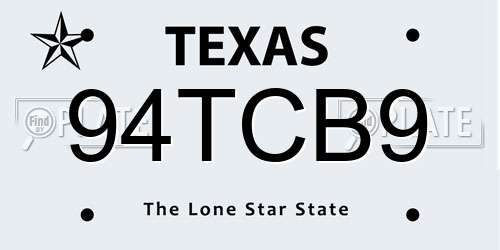 94TCB9 Texas License Plate