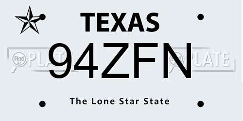 94ZFN Texas License Plate