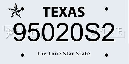 95020S2 Texas License Plate