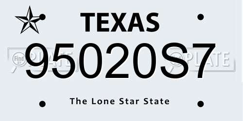 95020S7 Texas License Plate