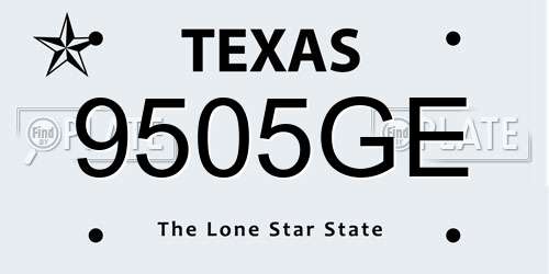 9505GE Texas License Plate