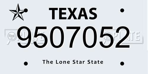 9507052 Texas License Plate
