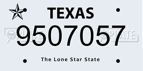 9507057 Texas License Plate