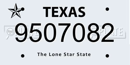 9507082 Texas License Plate
