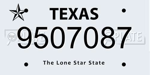 9507087 Texas License Plate