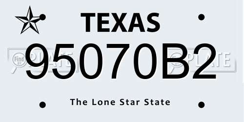 95070B2 Texas License Plate