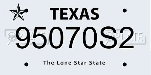 95070S2 Texas License Plate