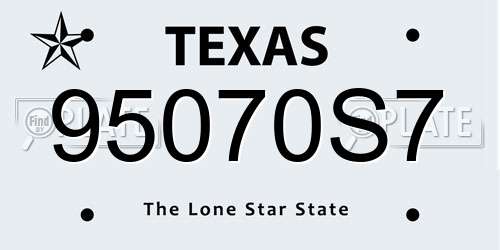 95070S7 Texas License Plate