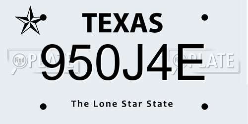 950J4E Texas License Plate