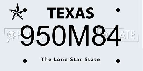 950M84 Texas License Plate
