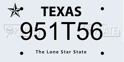 951T56 Texas License Plate